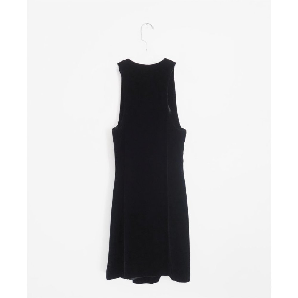 Vintage 80s Polo Ralph Lauren Black Velvet Sheath Mini Dress sz 8 - Picture 2 of 4